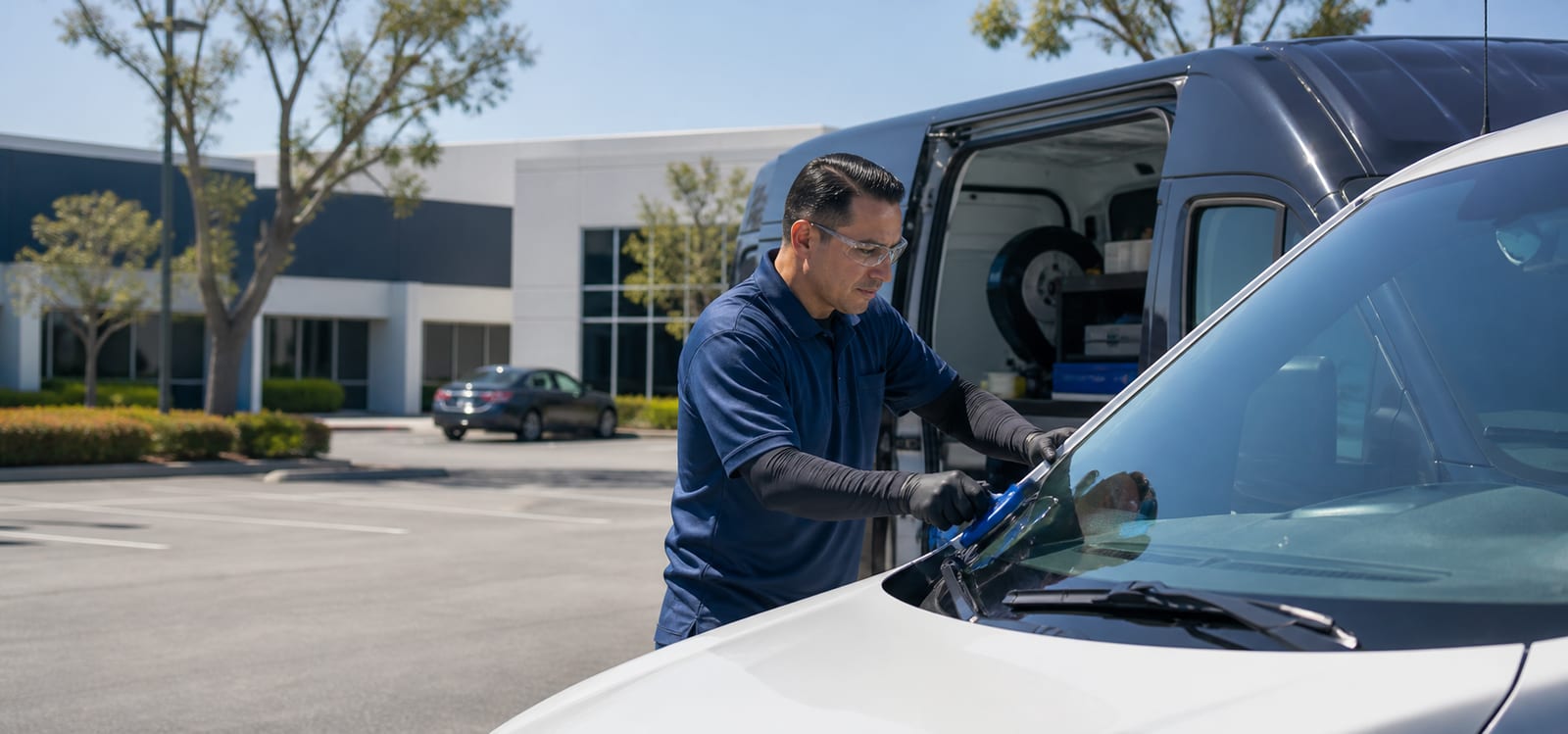 Auto glass service illustration